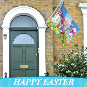 Remagr Easter flag durable polyester for long outdoor use and easy care.