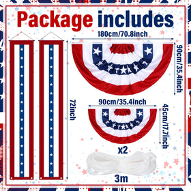 Remagr pleated flag fan 3-piece set adds patriotic flair to porches and entryways.