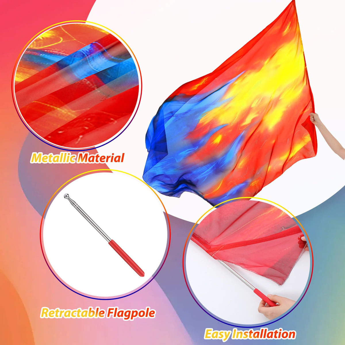 Remagr praise dance flags blue in motion creates depth of color.