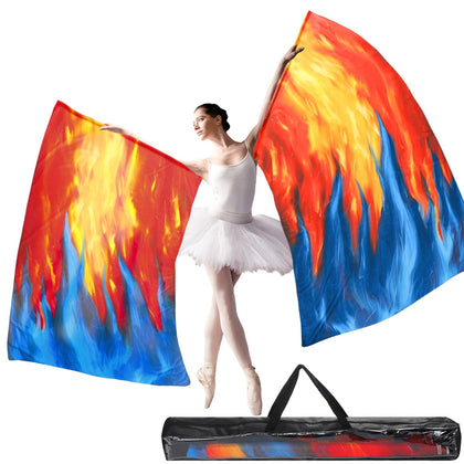 Remagr praise dance flags yellow full view for vibrant worship.