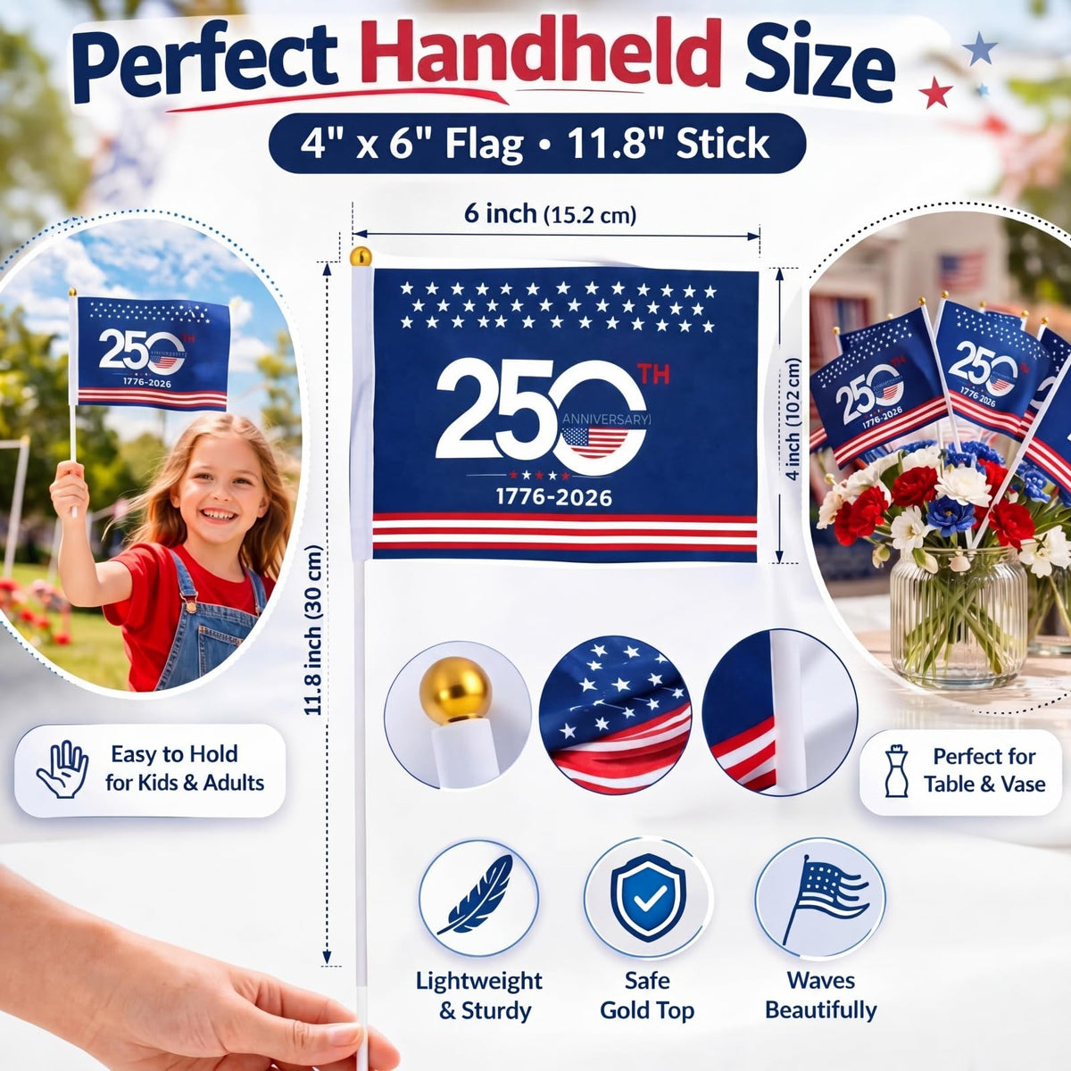 Remagr flag red white blue design highlights 250th celebration themes.
