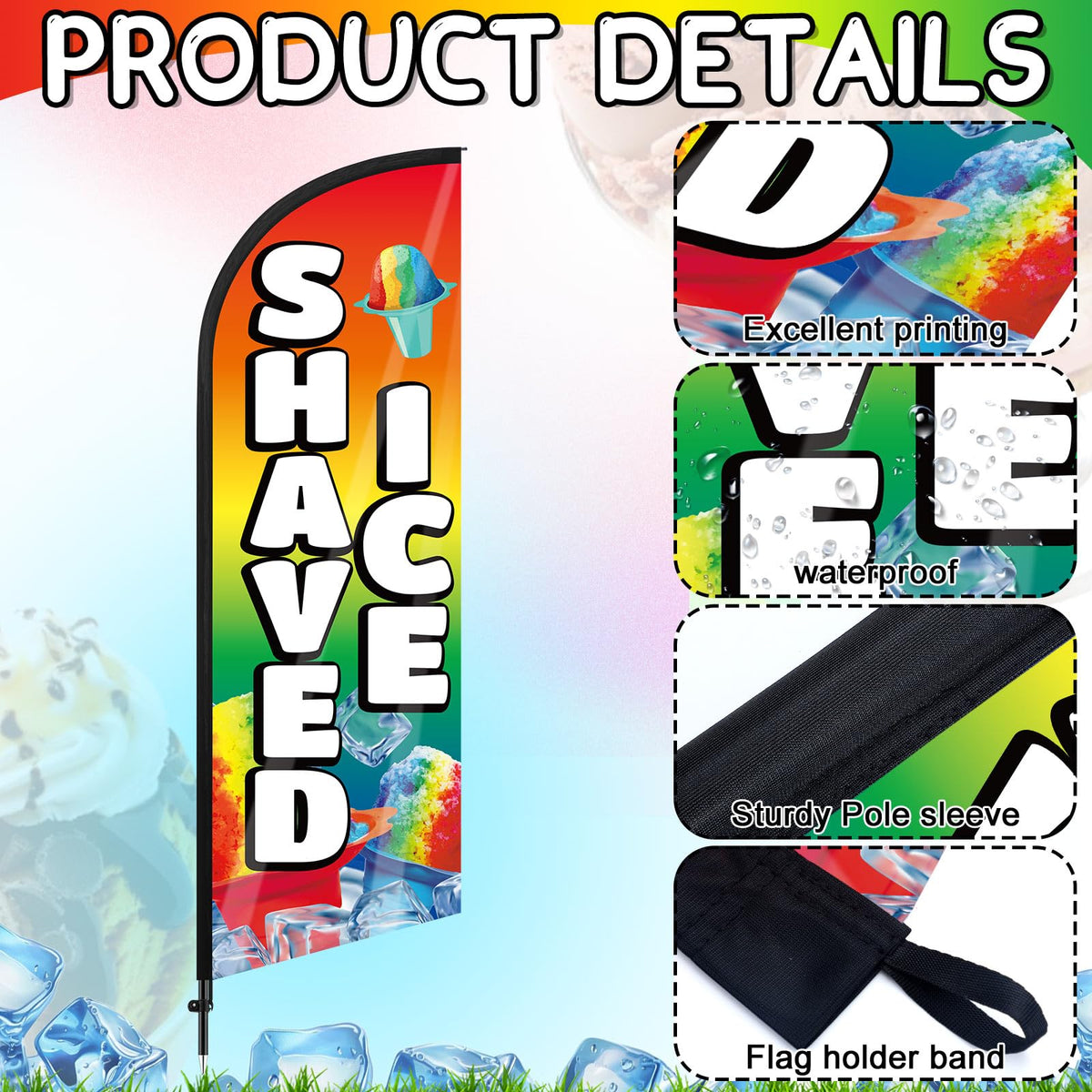 Remagr shaved ice flag outdoor weather resistance for durable displays.