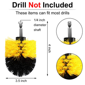 Remerry drill brush for bathroom surfaces provides quick scrubs on tiles and sinks.