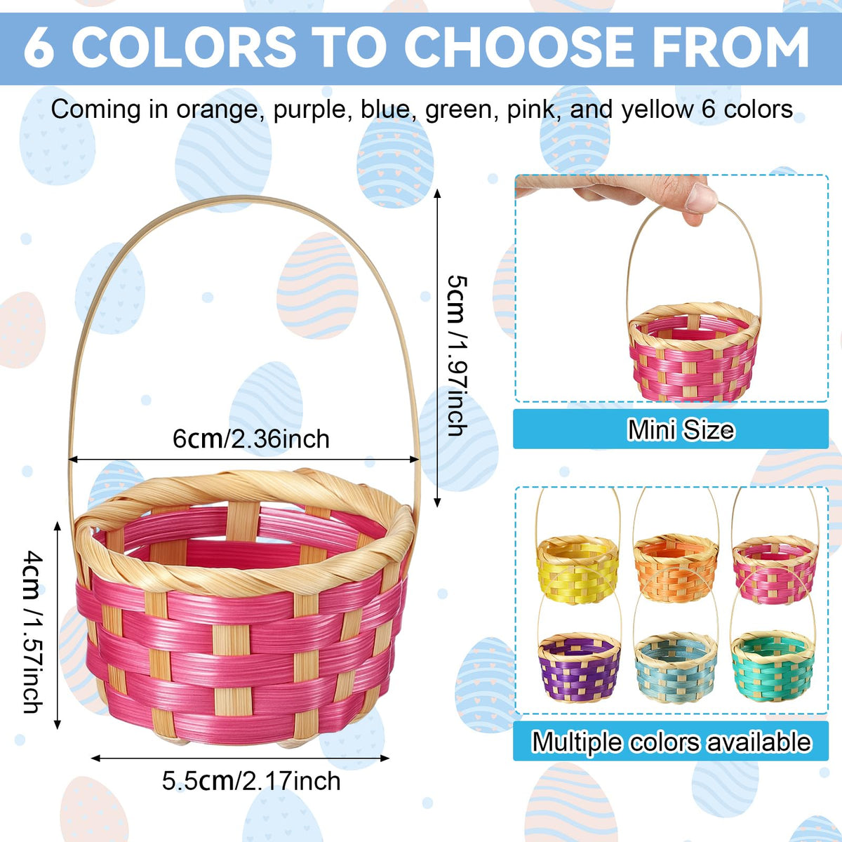 Remerry mini woven basket for Easter egg hunts and party favors.