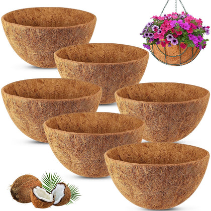 REMIAWY 10-inch round coco liner ready for hanging baskets with breathable moisture retention.