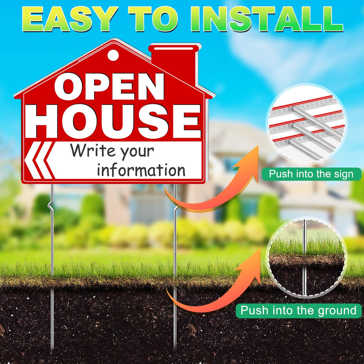 Remiawy directional arrow stickers provide clear guidance to the property.