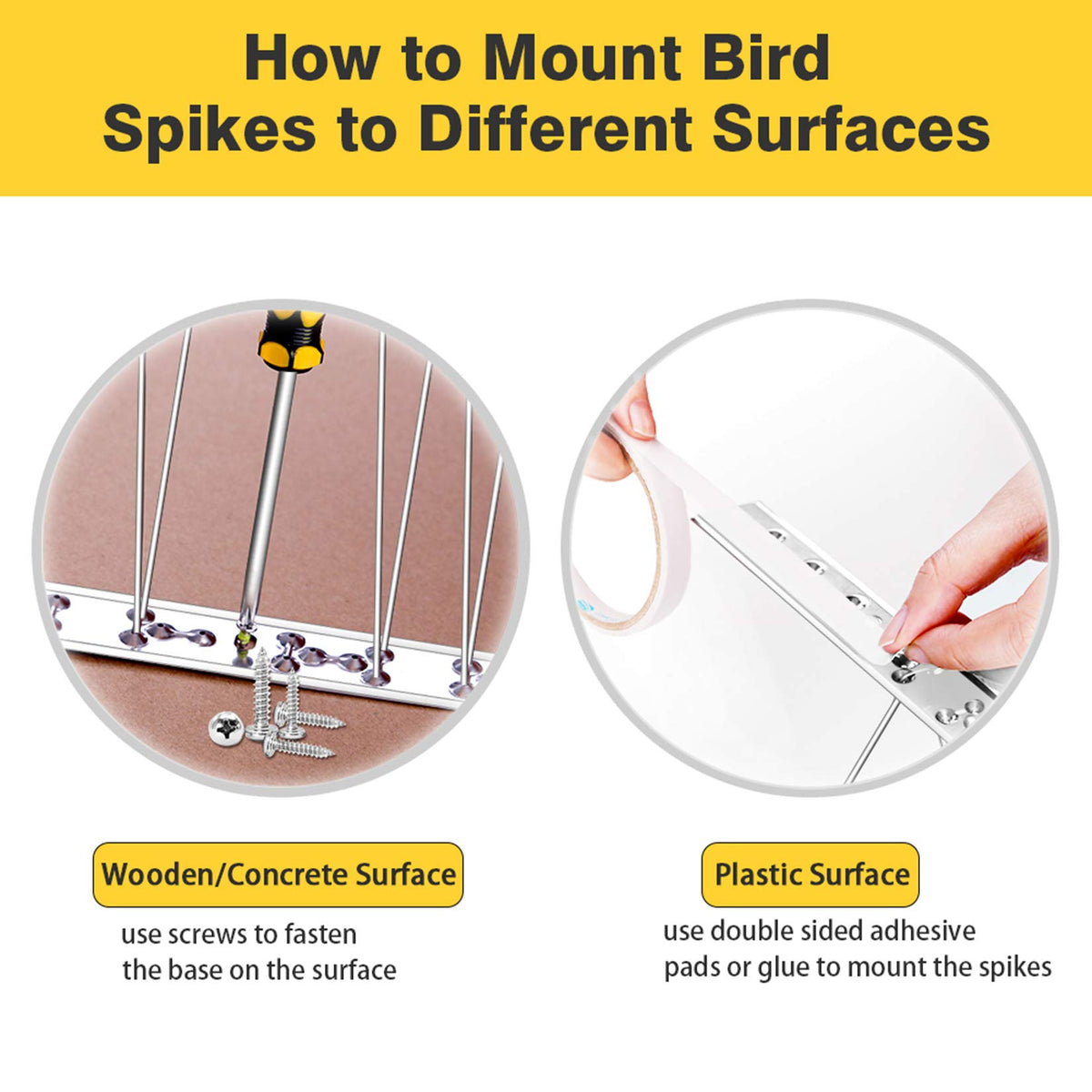 REMIAWY Bird Spikes with pre-drilled holes enable quick, secure installation.