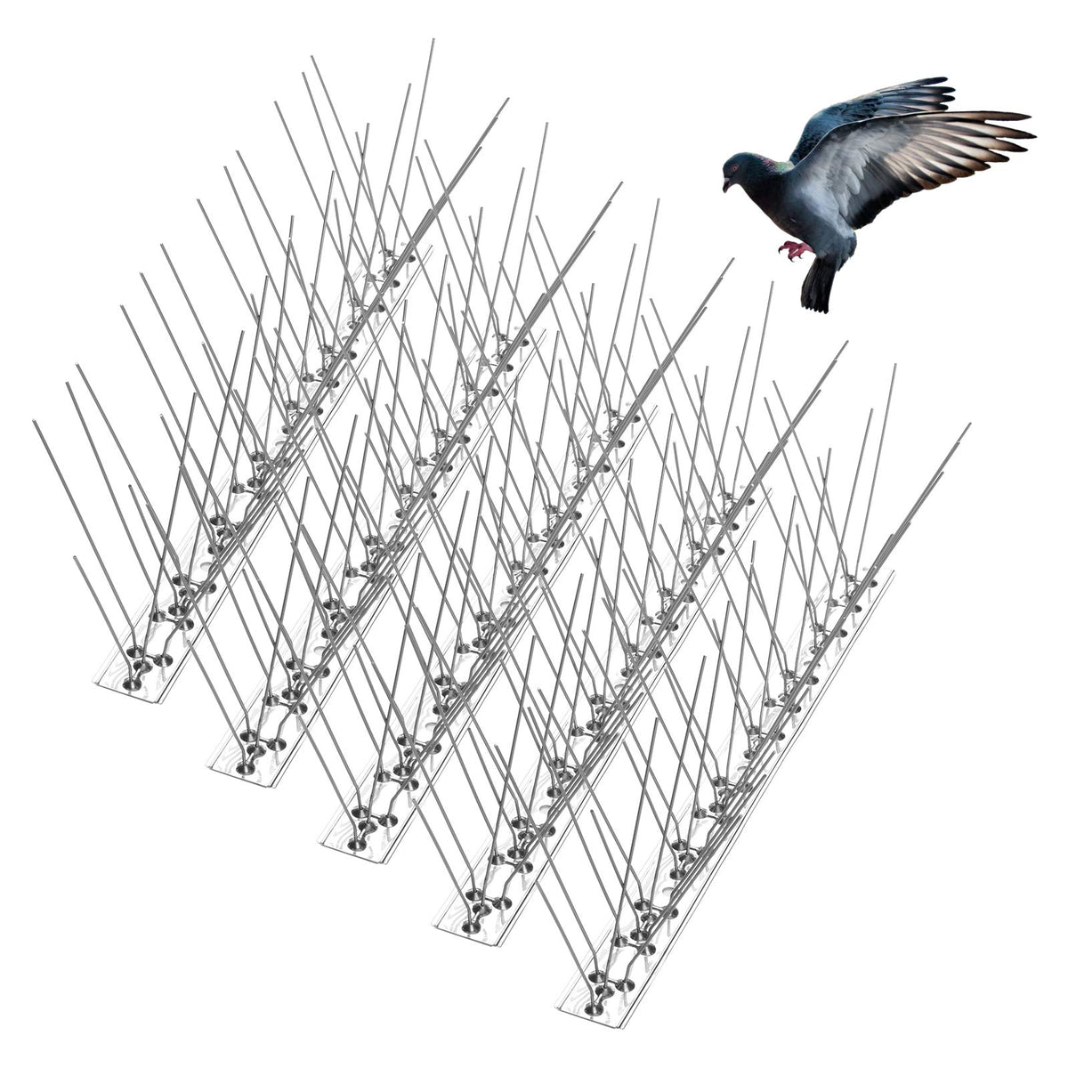REMIAWY Bird Spikes on window ledge deter pigeons safely and invisibly.
