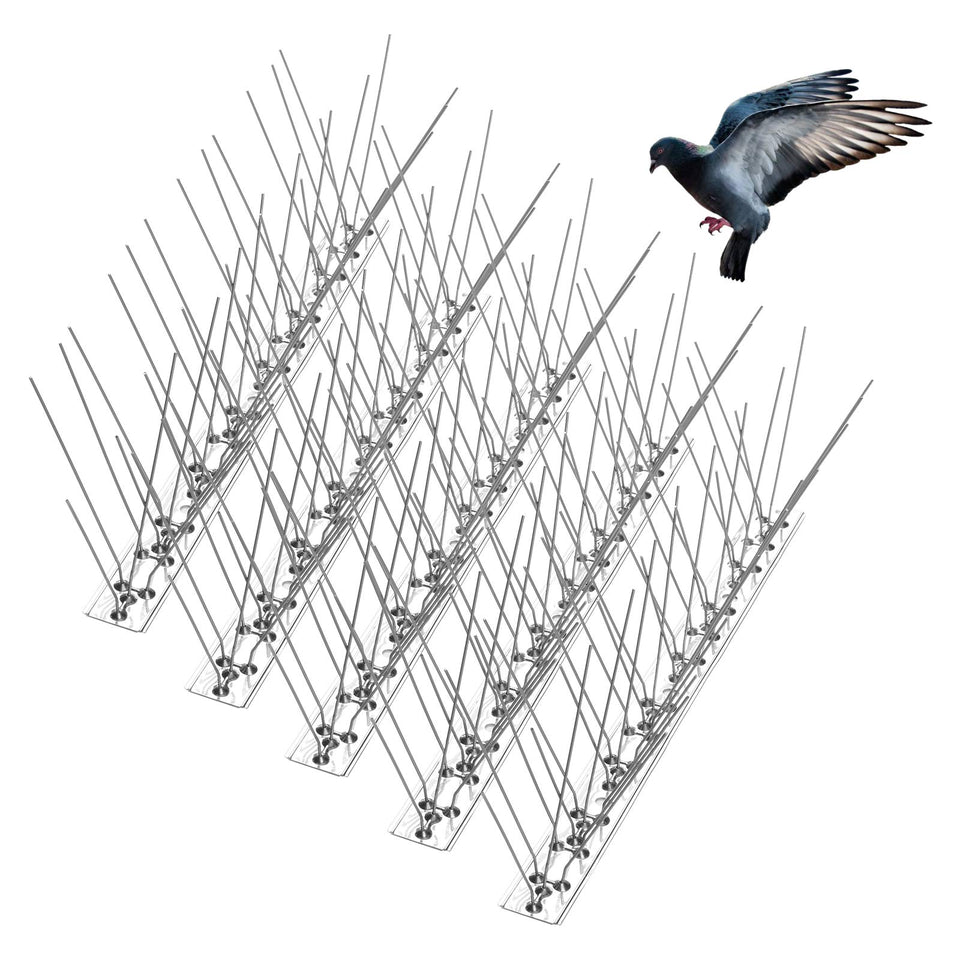 REMIAWY Bird Spikes on window ledge deter pigeons safely and invisibly.