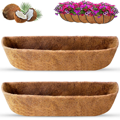 REMIAWY coco liner 36-inch window box two-pack for durable, well-drained plant displays