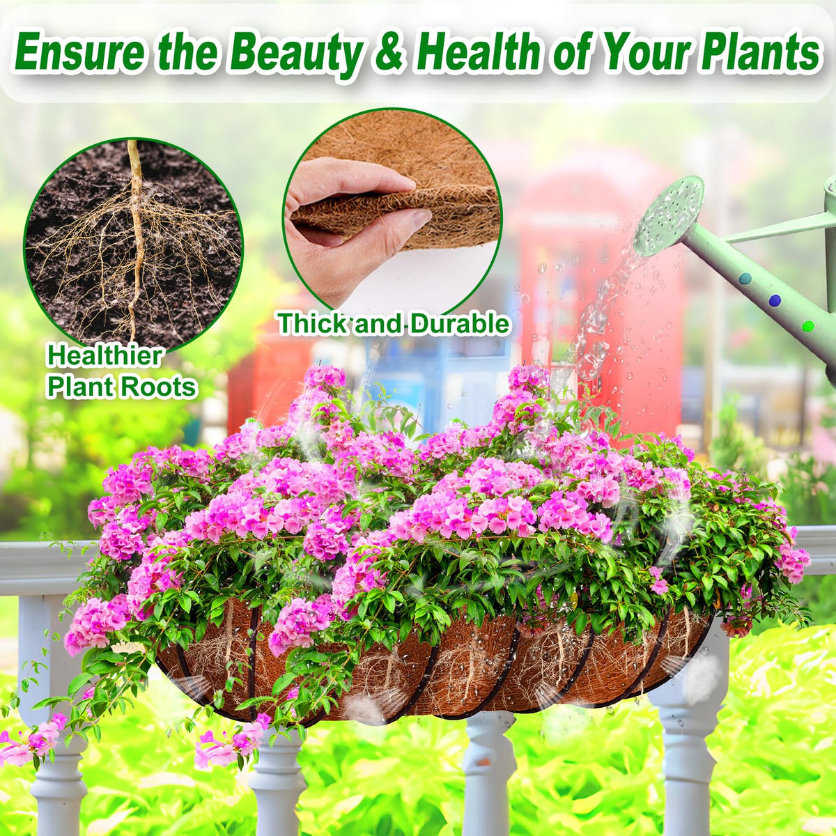 REMIAWY Coco Liners filled with soil provide stable support for plants