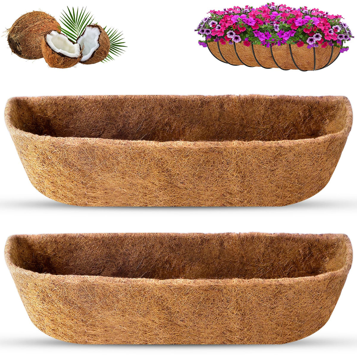 REMIAWY Coco Liners in a 30-inch basket enhance airflow and soil retention for healthy roots
