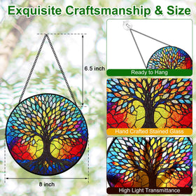 REMIAWY colorful glass panel art enhances home decor and ambiance.