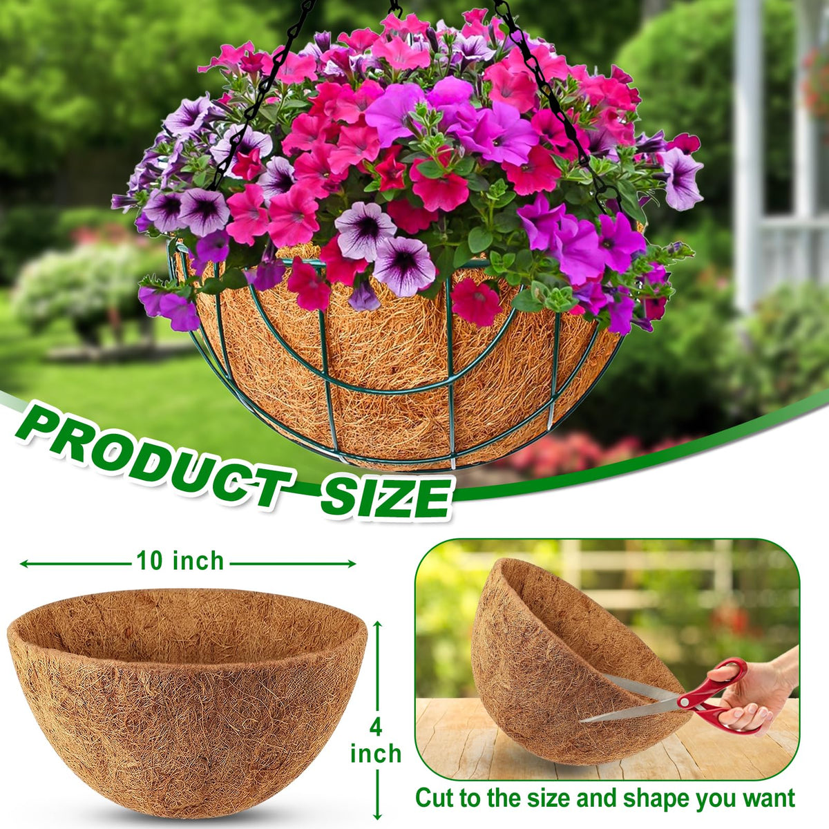 REMIAWY coco liner pack enhances decor for weddings and gardens.