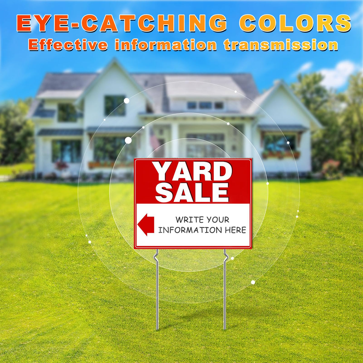 Remiawy double-sided yard signs display directions from both sides for shoppers