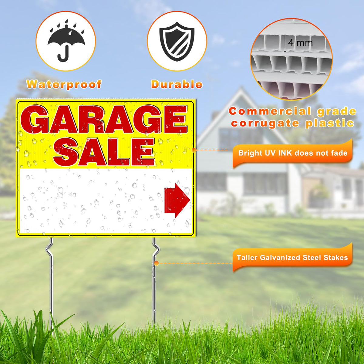 REMIAWY iron stakes provide sturdy support for stable yard displays.
