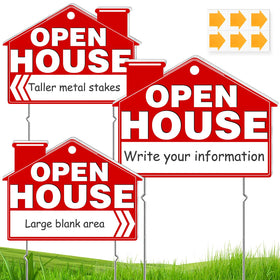 Remiawy open house sign exterior view with bold colors for high visibility.
