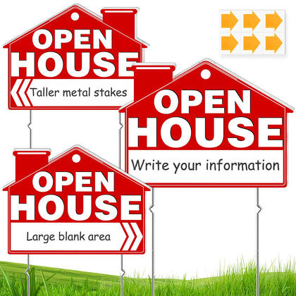 Remiawy open house sign exterior view with bold colors for high visibility.