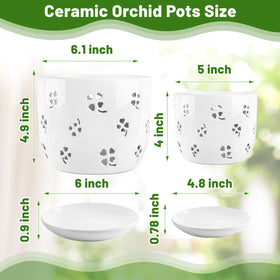 REMIAWY orchid pot with drainage hole and saucer keeps surfaces clean and soil contained.