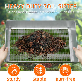 REMIAWY soil sifter large 17x11 showcasing sturdy construction for heavy loads