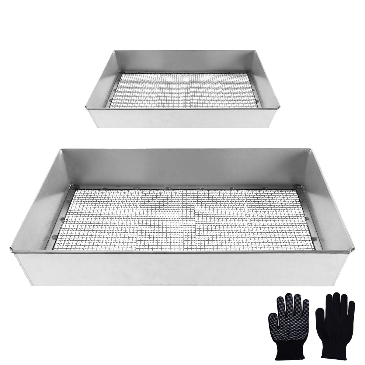 REMIAWY soil sifter standard 12x10 in action removing debris to improve soil texture