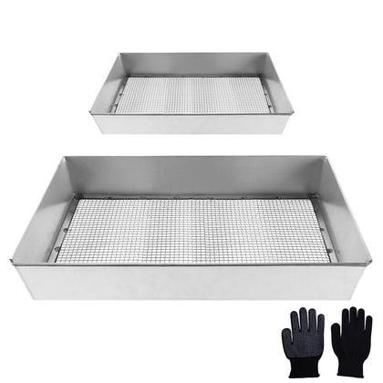 REMIAWY soil sifter standard 12x10 in action removing debris to improve soil texture