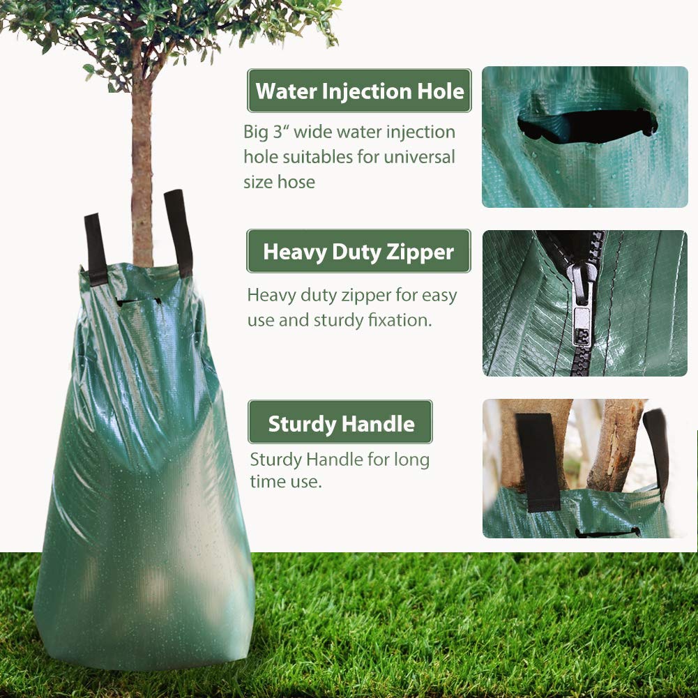 REMIAWY Tree Watering Bag zipper design, easy transfer between trees for convenience.