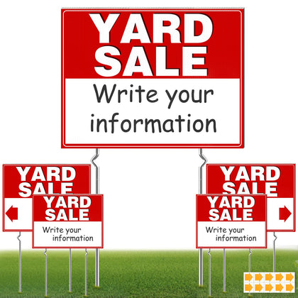 Remiawy yard sale signs with 5-pack and stakes for durable outdoor visibility