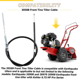Remolean 800mm tiller cable with M5 end and M8 mount, direct OEM replacement.