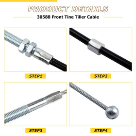 Remolean zinc-plated steel core with PVC sheath withstands outdoor tilling conditions.