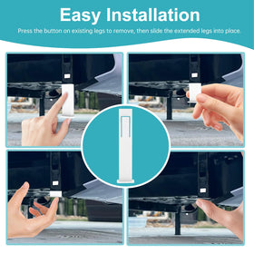 Remove original leg, then replace with extended leg easily