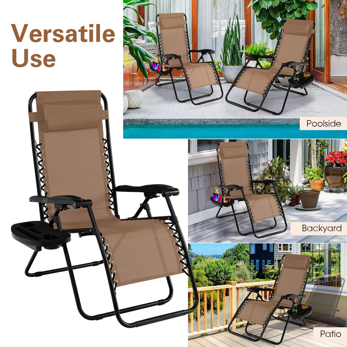 Renatone chair cup holder tray within reach during lounging