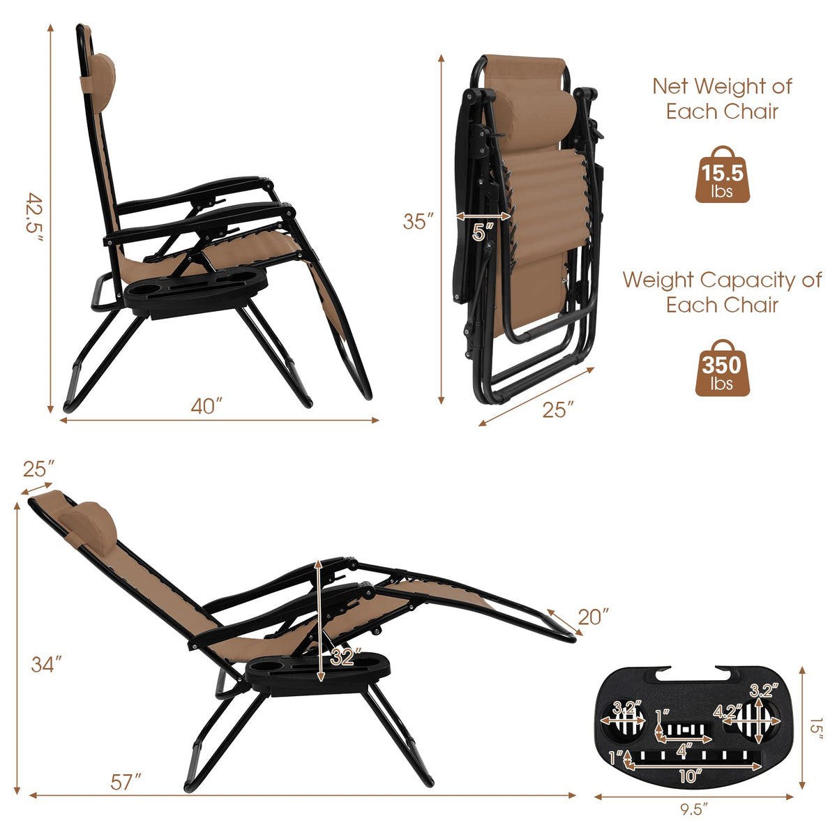 Renatone chair compact folding size for storage