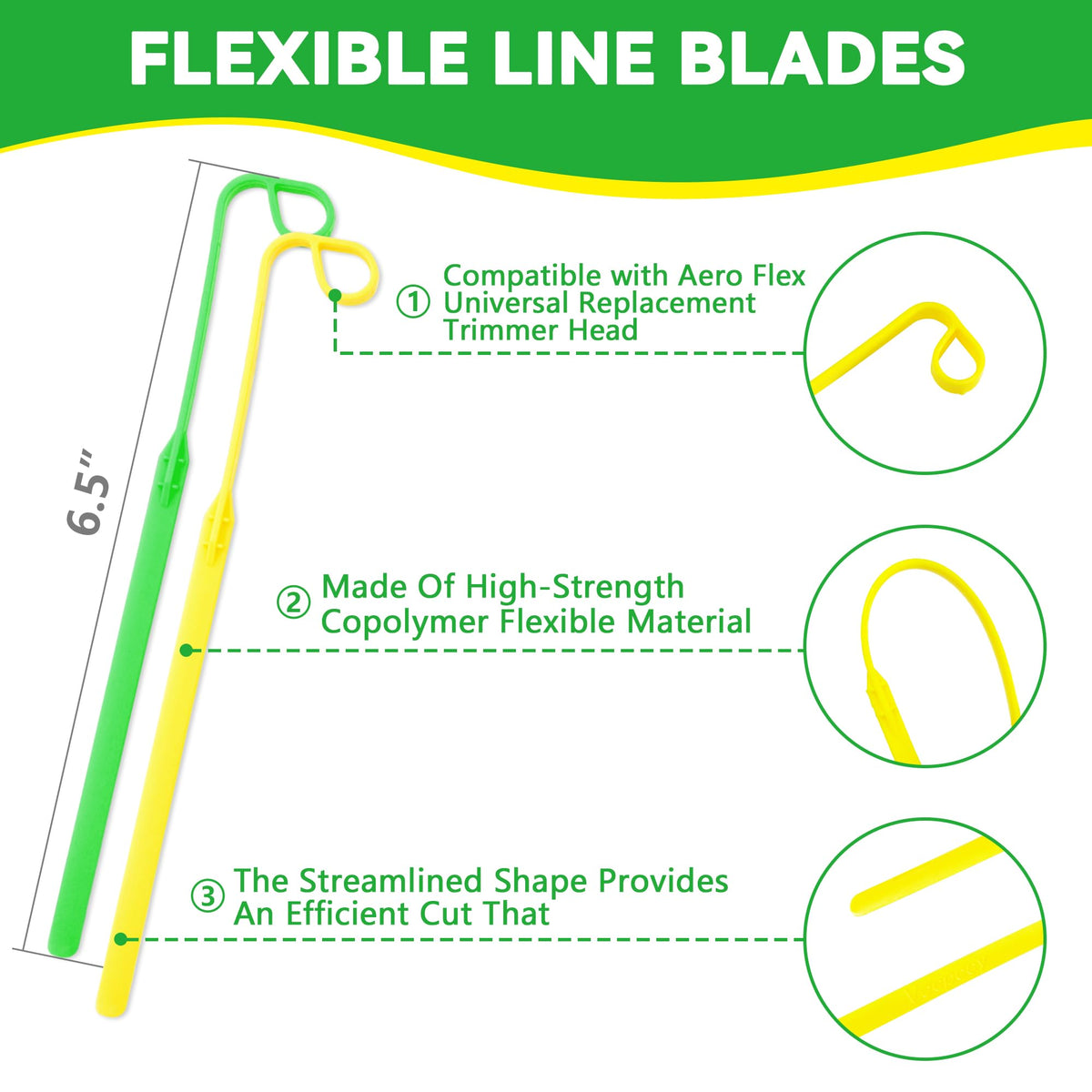 Rendasun blades durable copolymer material close up emphasizes strong flexible performance