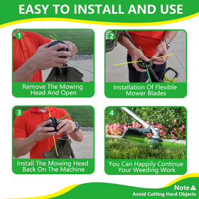 Rendasun blades universal compatibility image shows versatile fit with common trimmer heads
