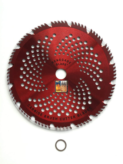 Renegade Blade 254mm 80t teeth close-up showing durable carbide tips for heavy brush