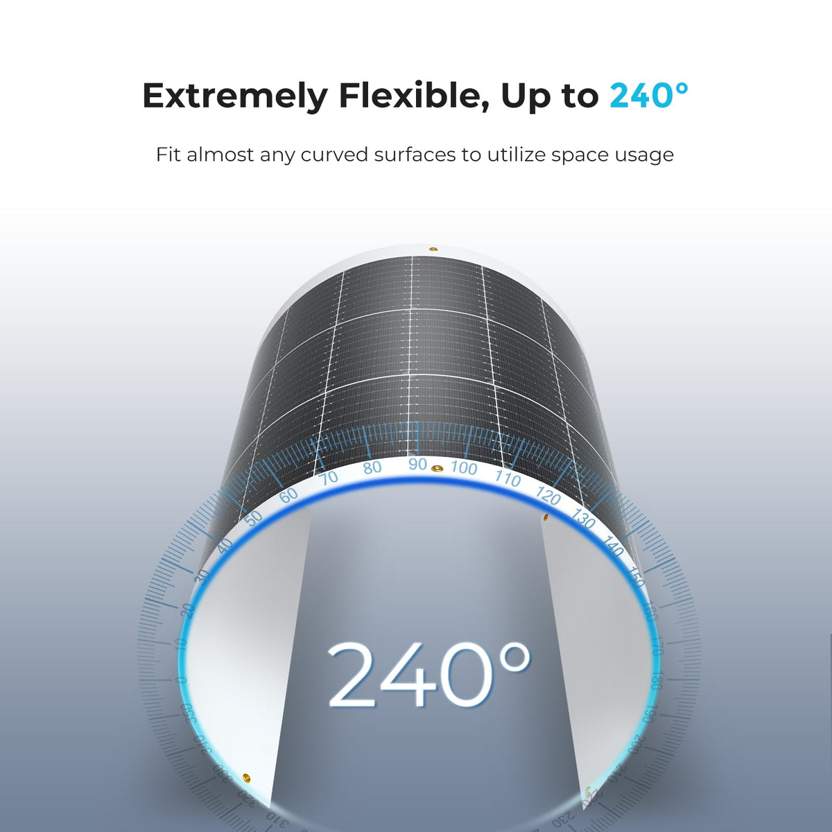 Renogy ultra-light flexible panel reduces weight for easy transport.