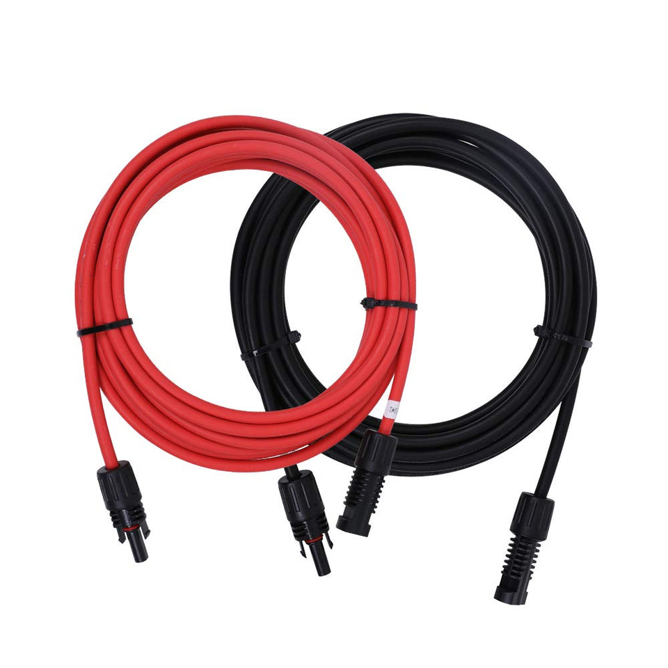 Renogy 20ft extension cable with male and female connectors for panel to controller hookup
