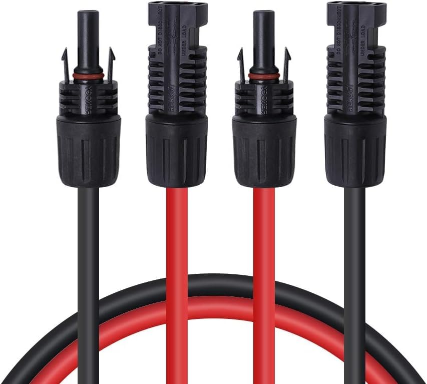 Renogy 20ft extension cable with male and female ends for flexible solar layouts.