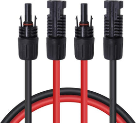 Renogy 20ft extension cable with male and female ends for flexible solar layouts.