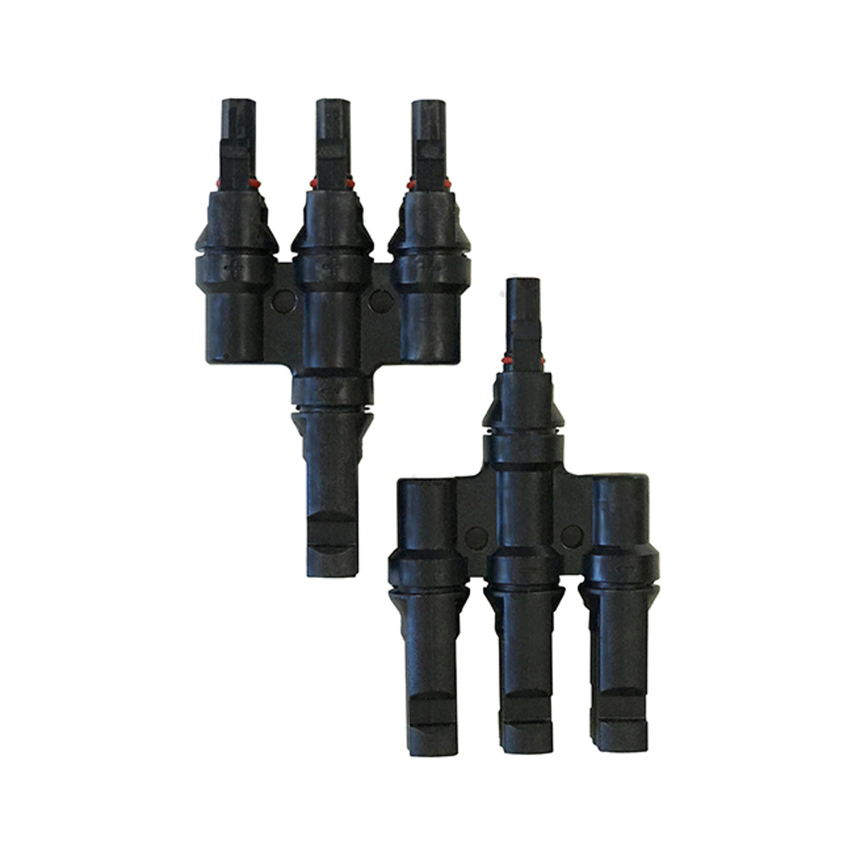 Renogy 3-to-1 branch connector for parallel solar wiring, offering weather-resistant reliability.