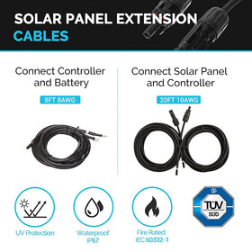 Renogy 8ft 10AWG tray cable for durable wiring