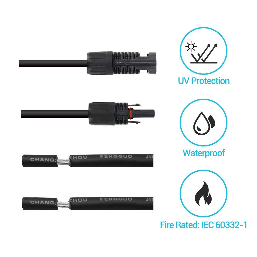 Renogy adaptor kit hard plastic ends ensure durable connections