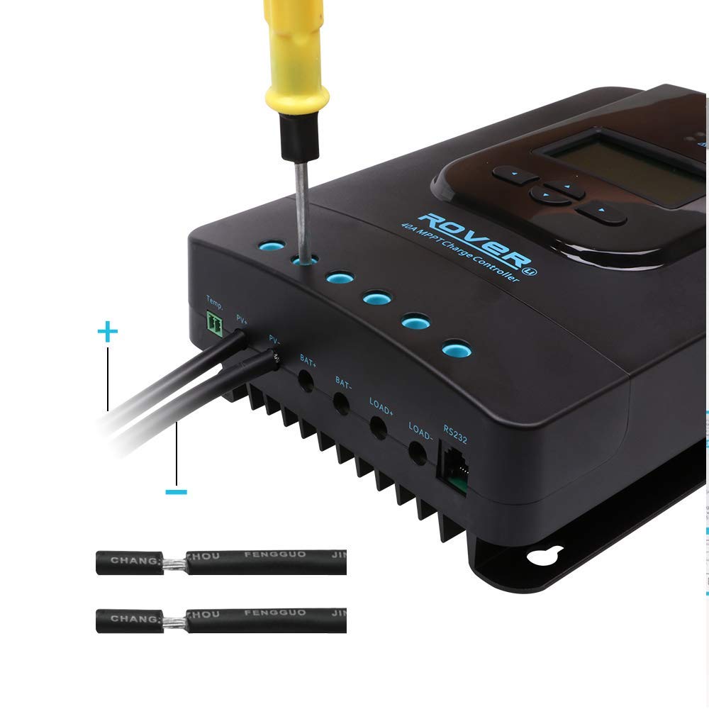 Renogy adaptor kit in-use: panel to charge controller connection