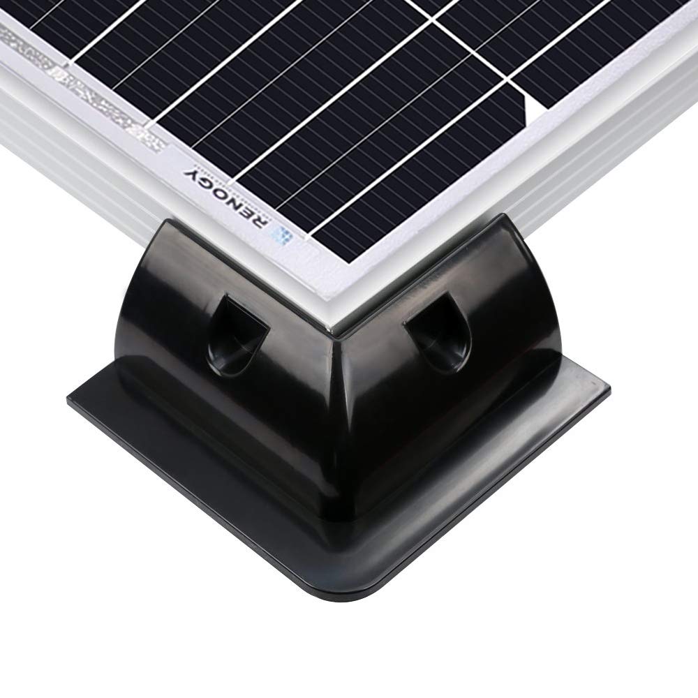Renogy corner bracket mount demonstrating compatibility with various Renogy solar modules