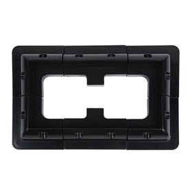 Close-up of Renogy corner bracket mount showing UV-resistant ABS construction for durability