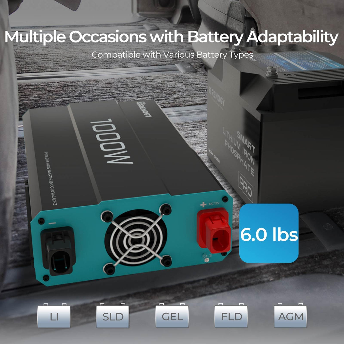 Renogy Inverter P2 USB port close-up for easy device charging