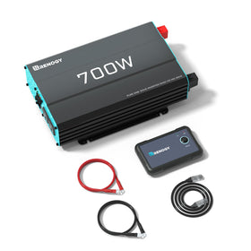 Renogy P2 700W front view shows compact, rugged inverter for off-grid use.