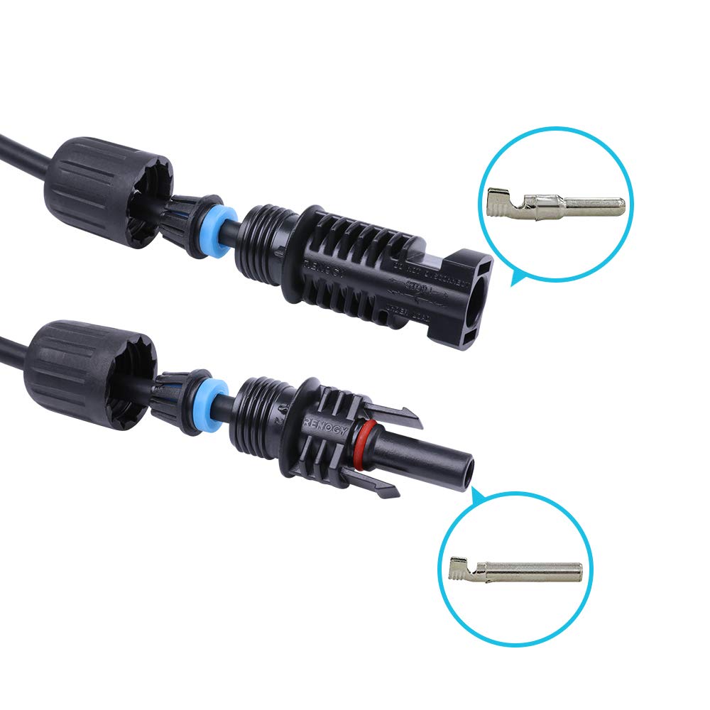 Panel to charge controller adaptor kit by Renogy for clean connections