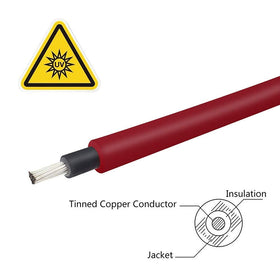 Renogy extension cable displaying TUV certification for PV safety